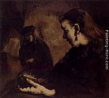 Waiting Paintings - Waiting for Business by Germain Theodure Clement Ribot